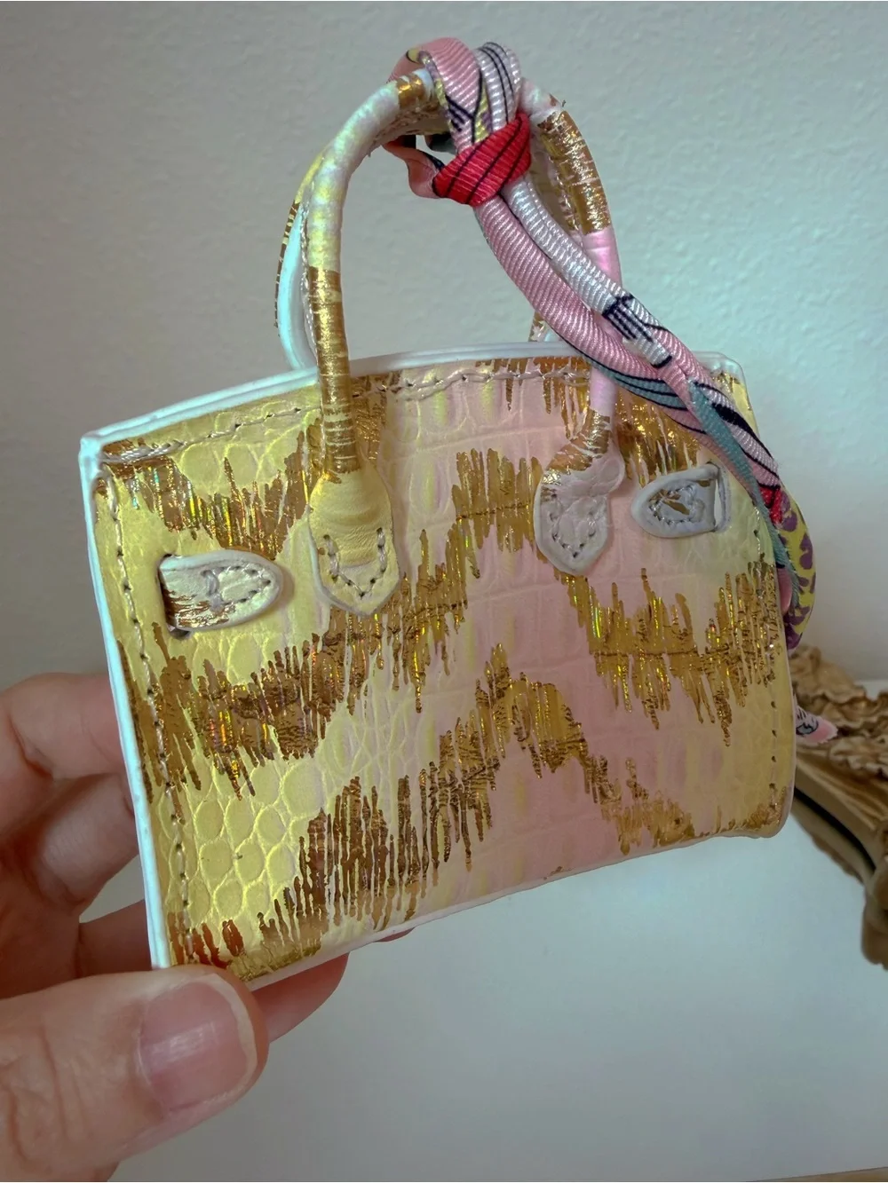 2pc Leather Mini Bag Charm